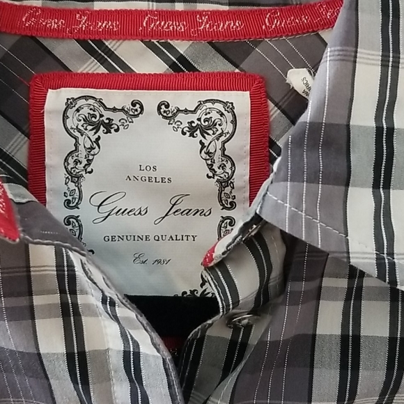Vintage Guess Plaid Stretch Longsleeve - Picture 3 of 5